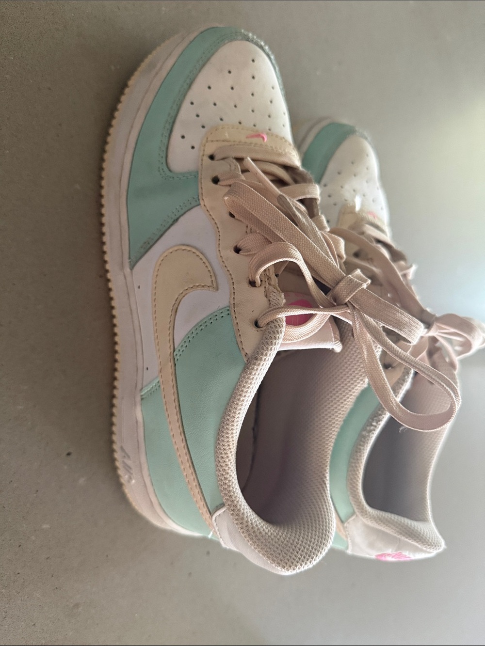 Nike Low-Top Sneakers in Mint, Cream, White